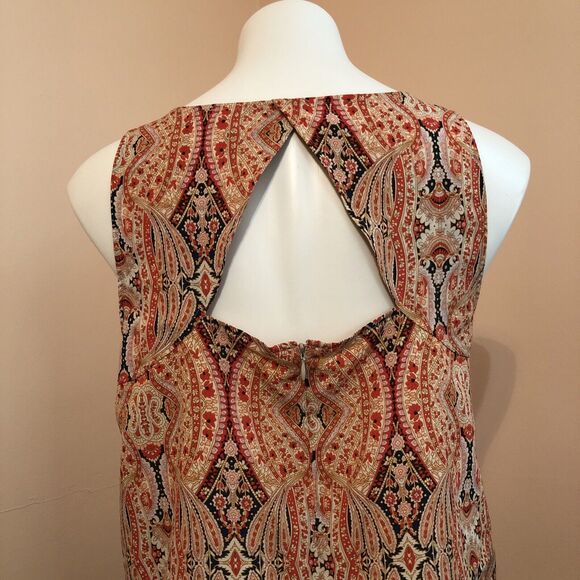 Carolina Belle Montreal Pink Blue Paisley Boho Sleeveless Sheath Dress Size 8 - Picture 3 of 7